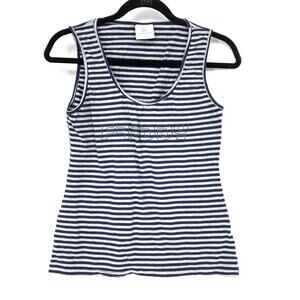 Freddy Sleeveless Scoop Neck Tank Top Womens Size 12 Blue Gray Striped